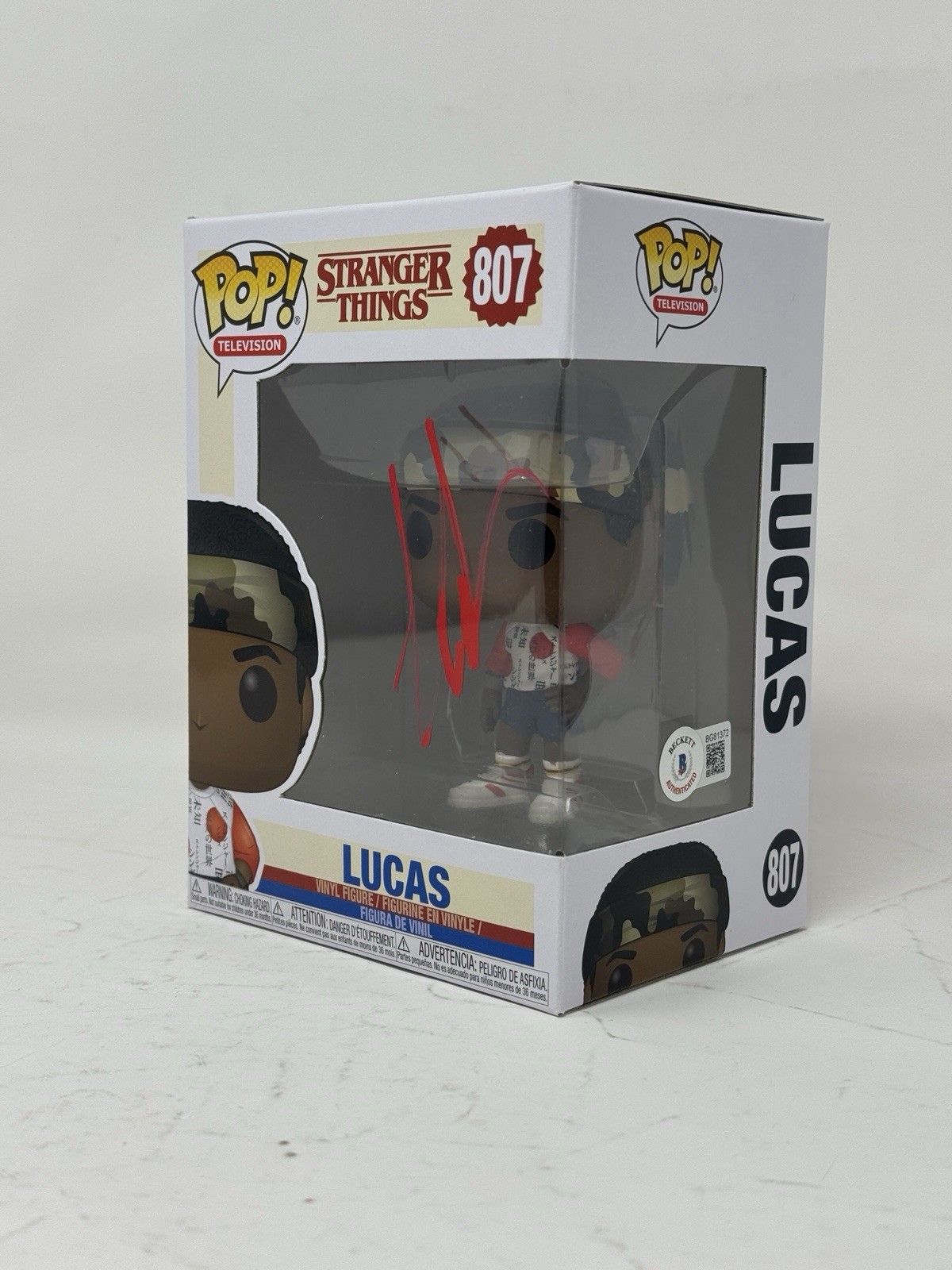 Caleb McLaughlin Stranger Things Signed Autograph Lucas Funko Pop 807 BAS COA