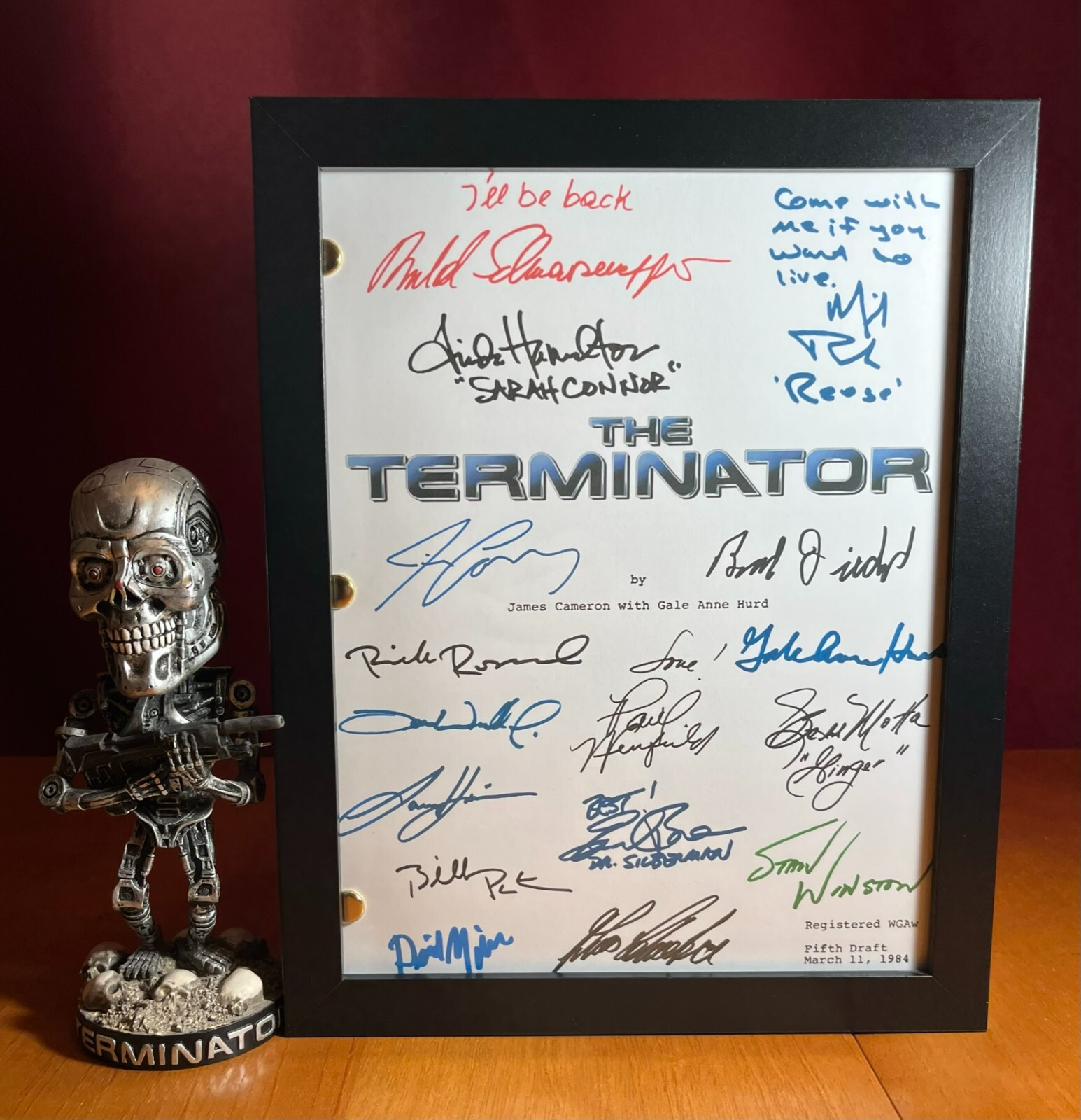 The Terminator Script Signed- Autograph Reprints- 111 pgs- Arnold Schwarzenegger