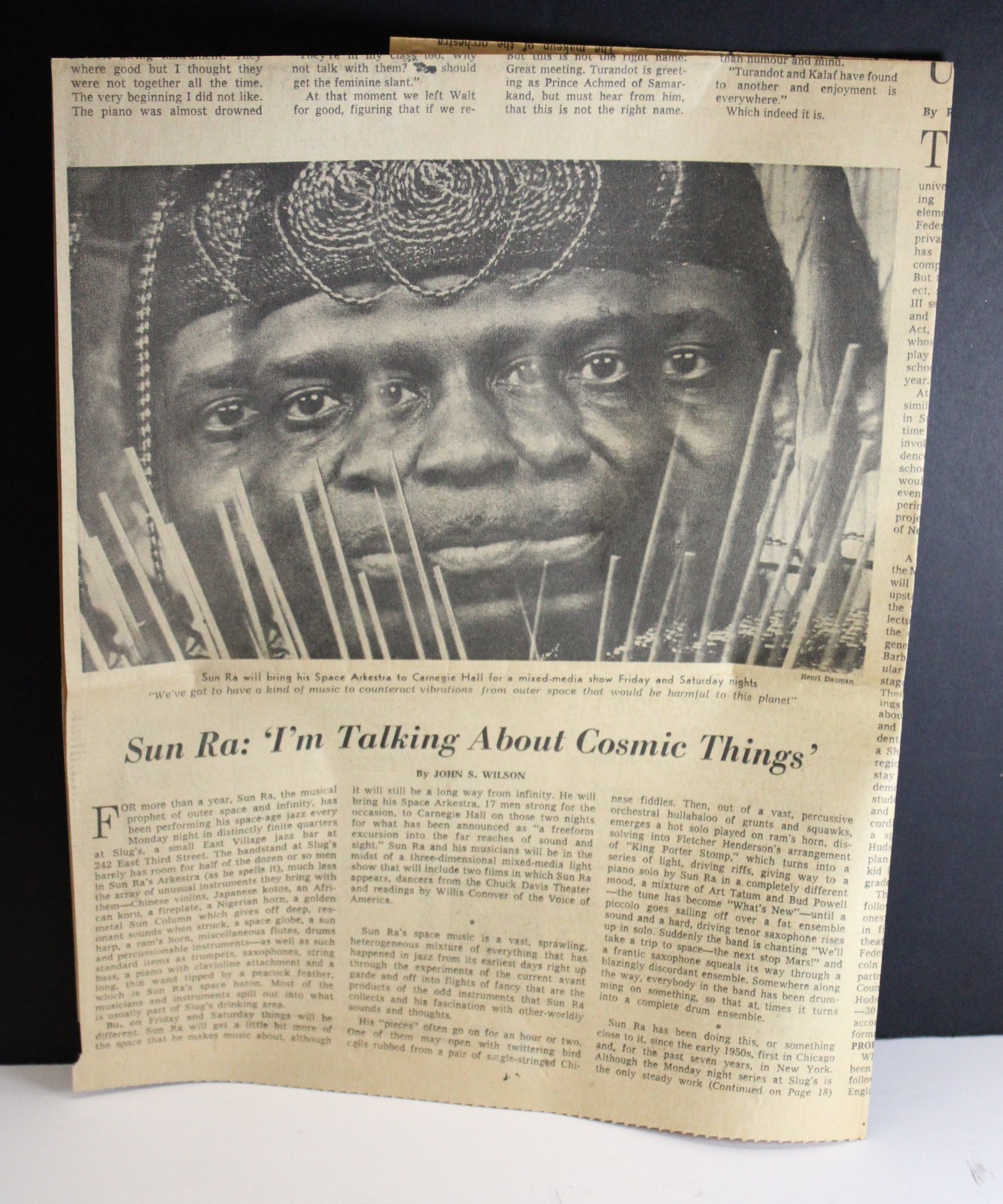 Vintage 1968 Sun Ra New York Times Full Jazz Article Afrofuturism Ephemera