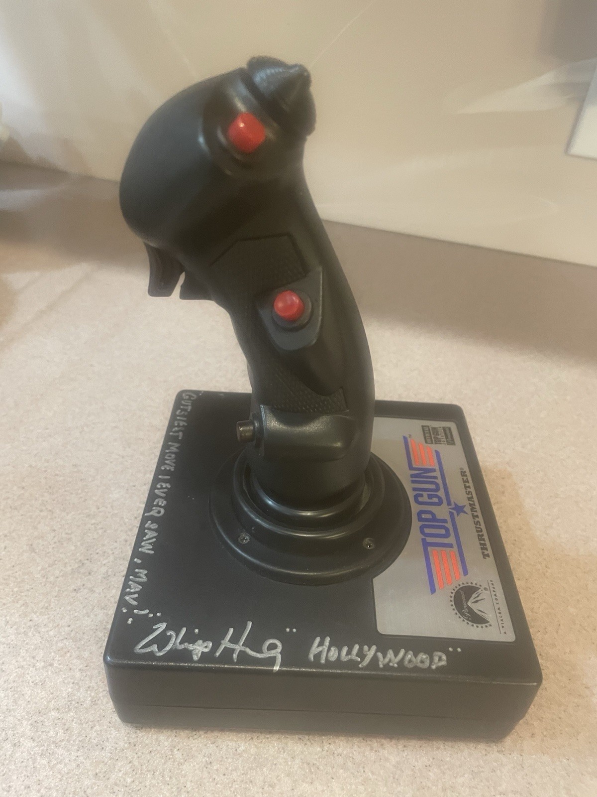 “Top Gun” Whip Hubley “Hollywood” Signed Replica F14 Joystick Controller JSA