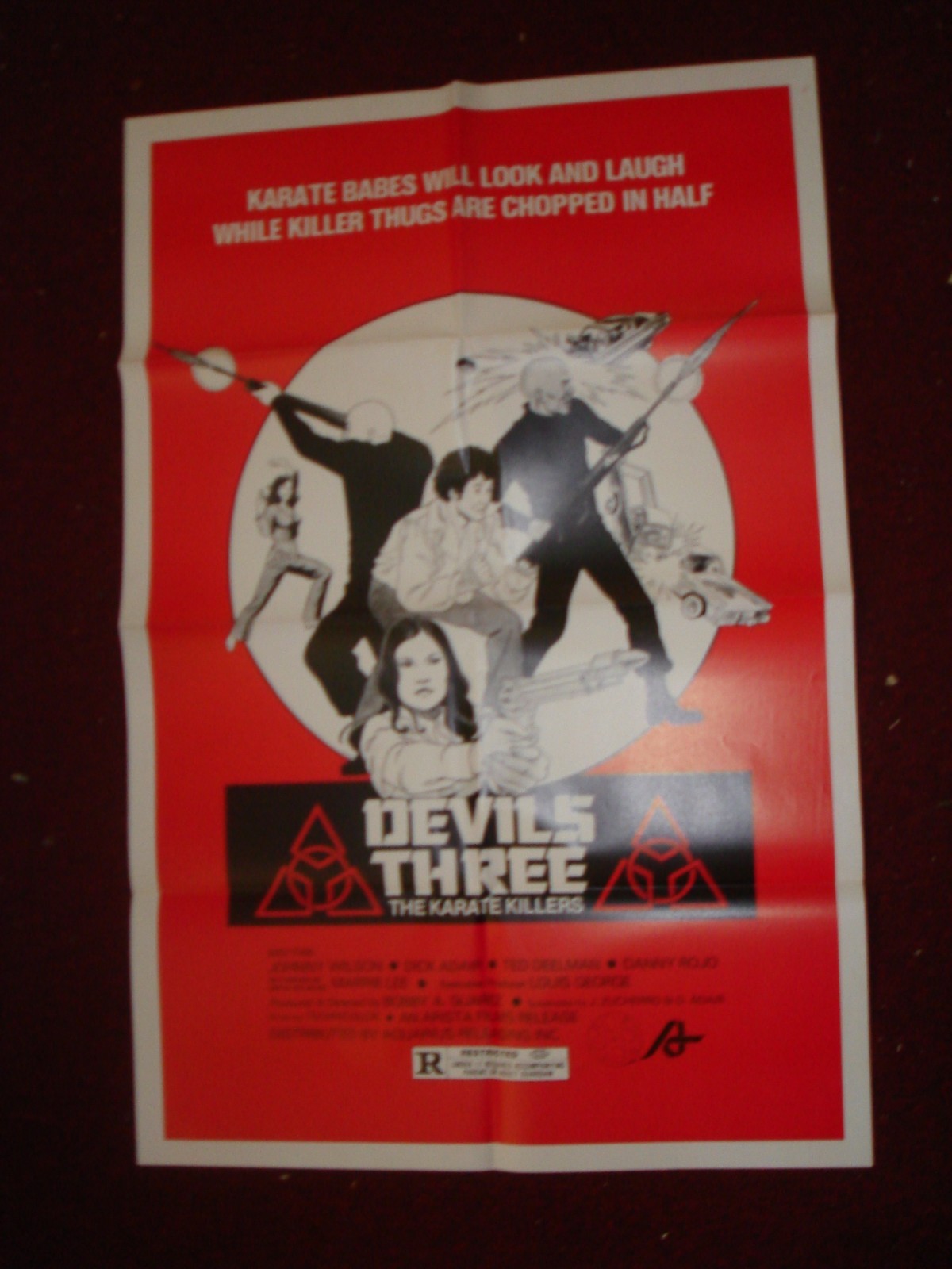 Devil’s Three: The Karate Killers movie poster 27 x 41 martial arts/action