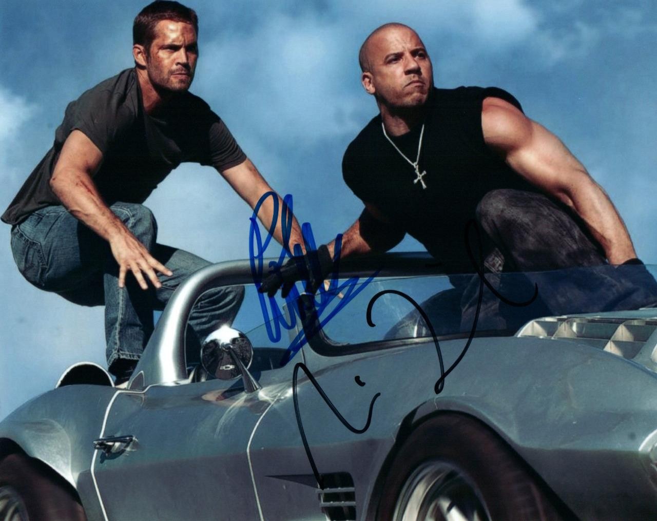 Paul Walker Vin Diesel signed 8×10 Photo Amazing autographed Picture + COA