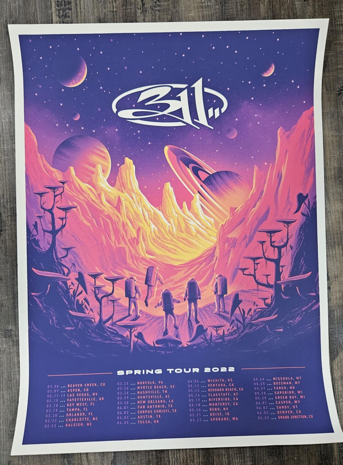 311 Spring Tour 2022 Poster on Heavy stock Paper in excellent condition