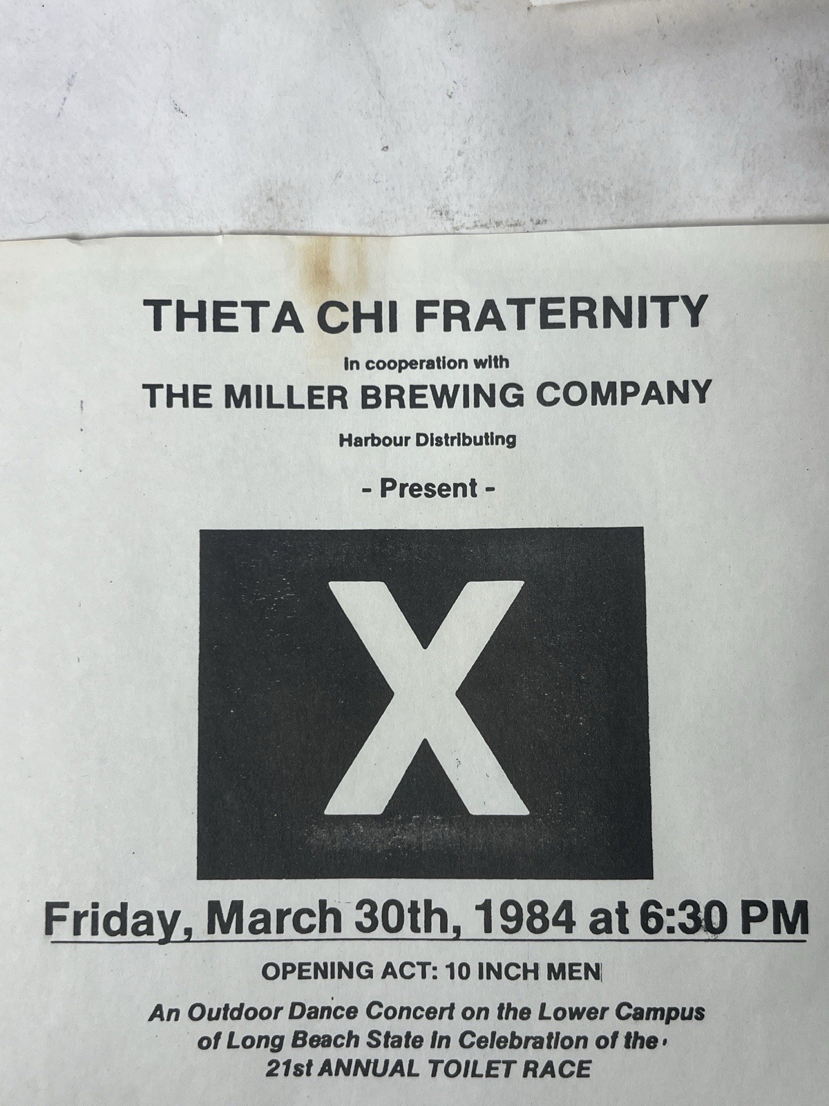 1984 X Long Beach State CSULB Concert Flyer Original Los Angeles Punk Rare