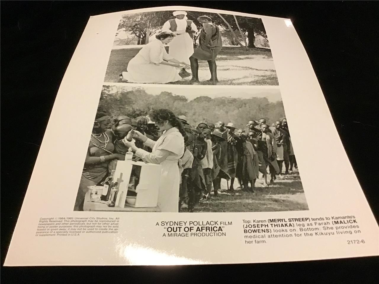 Movie Still Out of Africa 1985 Meryl Streep 8×10 B&W Glossy
