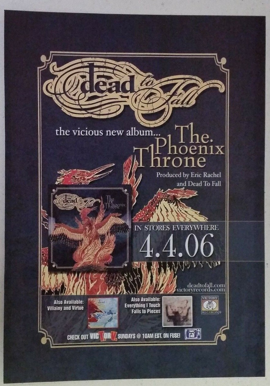 DEAD TO FALL “The Phoenix Throne” metalcore ~ Magazine Page PRINT AD 2006