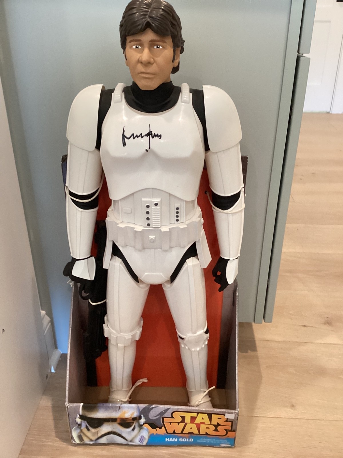 Star Wars signed Hans Solo Harrison Ford 31’ Stormtrooper Beckett