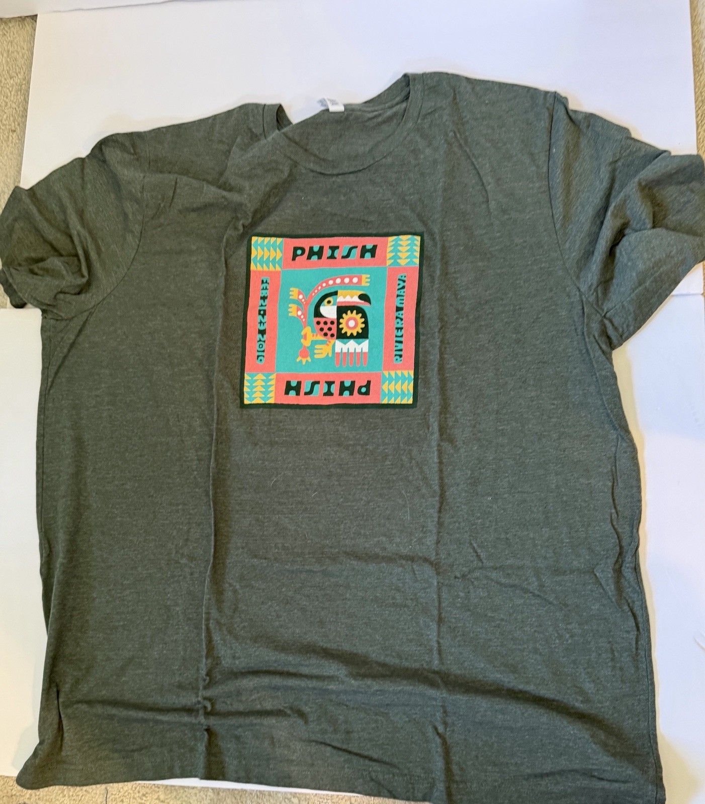 Phish Riviera Maya Mexico 2016 T-Shirt Mens 3XL Mirrored Maya Bird Design