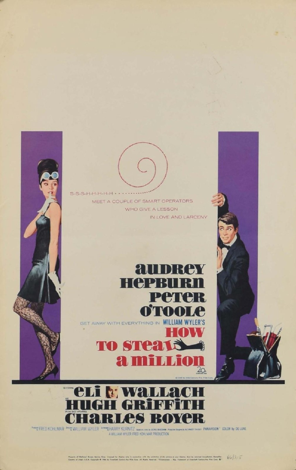 How to Steal a Million Audrey Hepburn Original US Window Card 1966