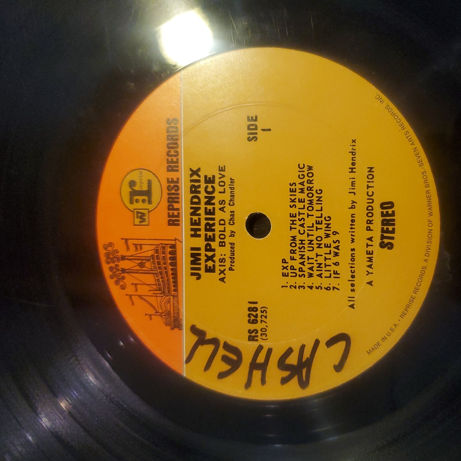 Jimi Hendrix & Experience Signed/Autographed Vinyl AXIS BOLD AS LOVE w/ LOA