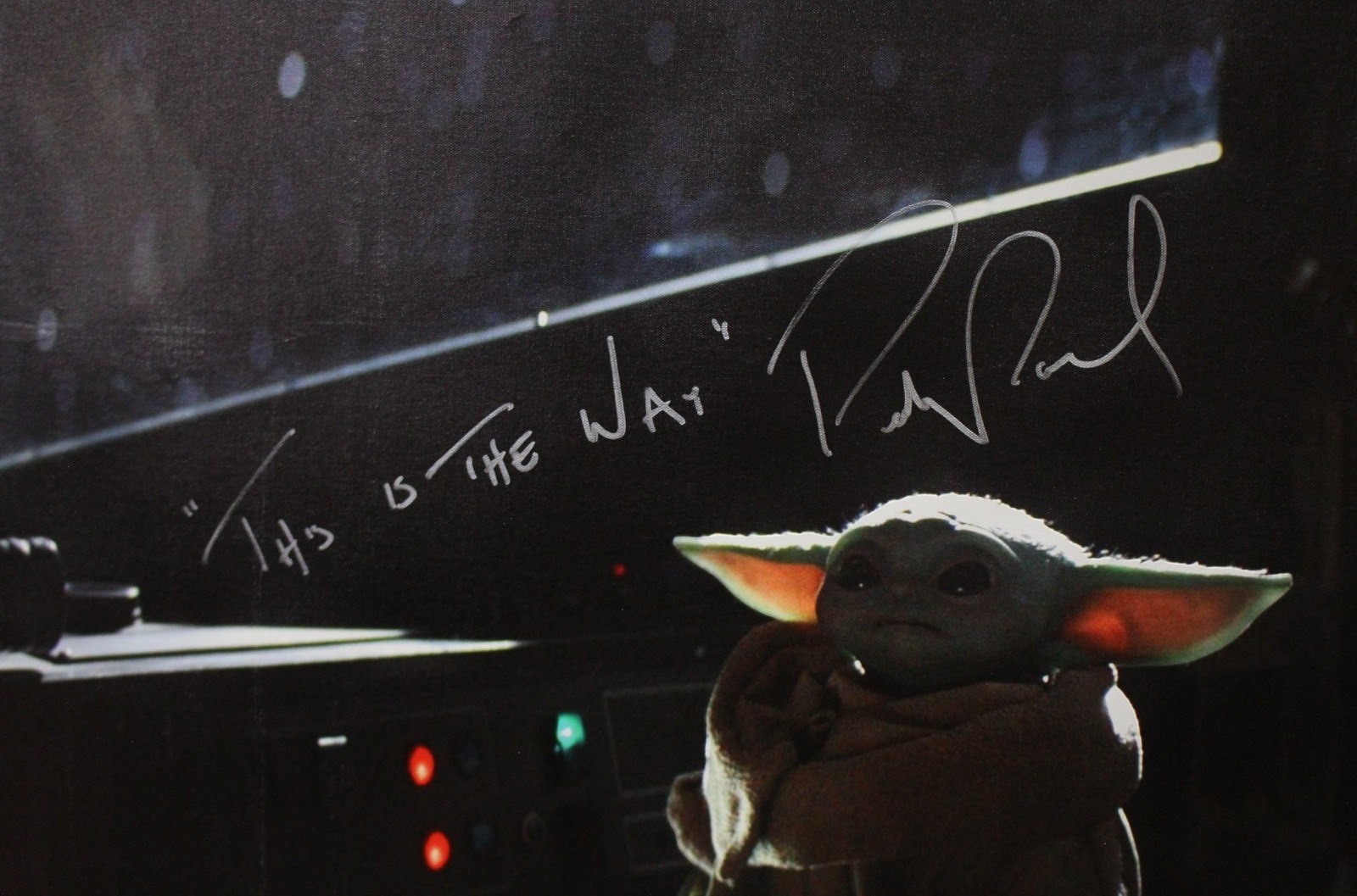 Pedro Pascal Autographed Mandalorian 36×48 Canvas This is The Way Beckett 56604