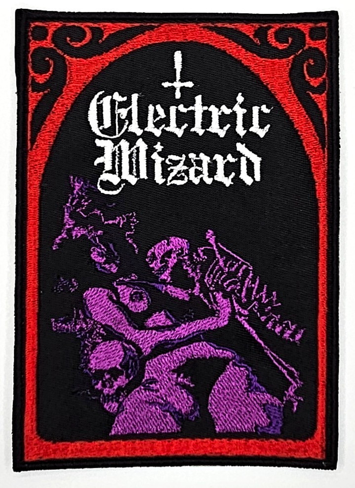 ELECTRIC WIZARD LEGALISE DRUGS AND MURDER RED SQUARED BORDER EMBROIDERED PATCH