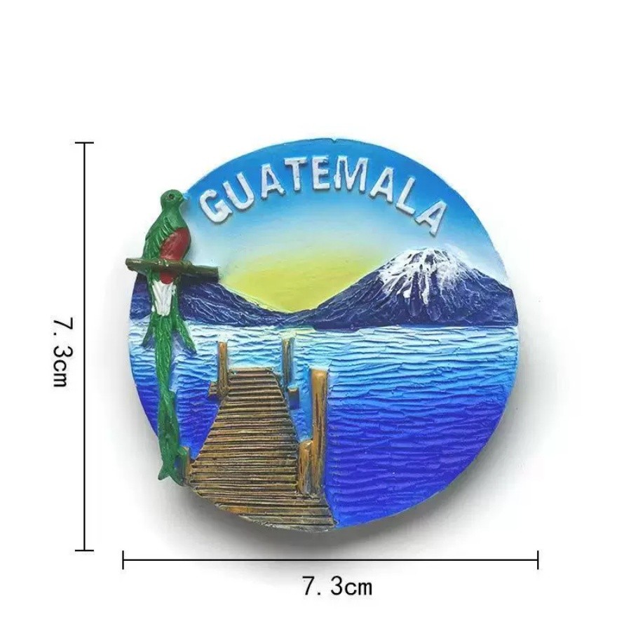Guatemala Quetzal Volcano Lake Resin Refrigerator magnet travel souvenirs craft
