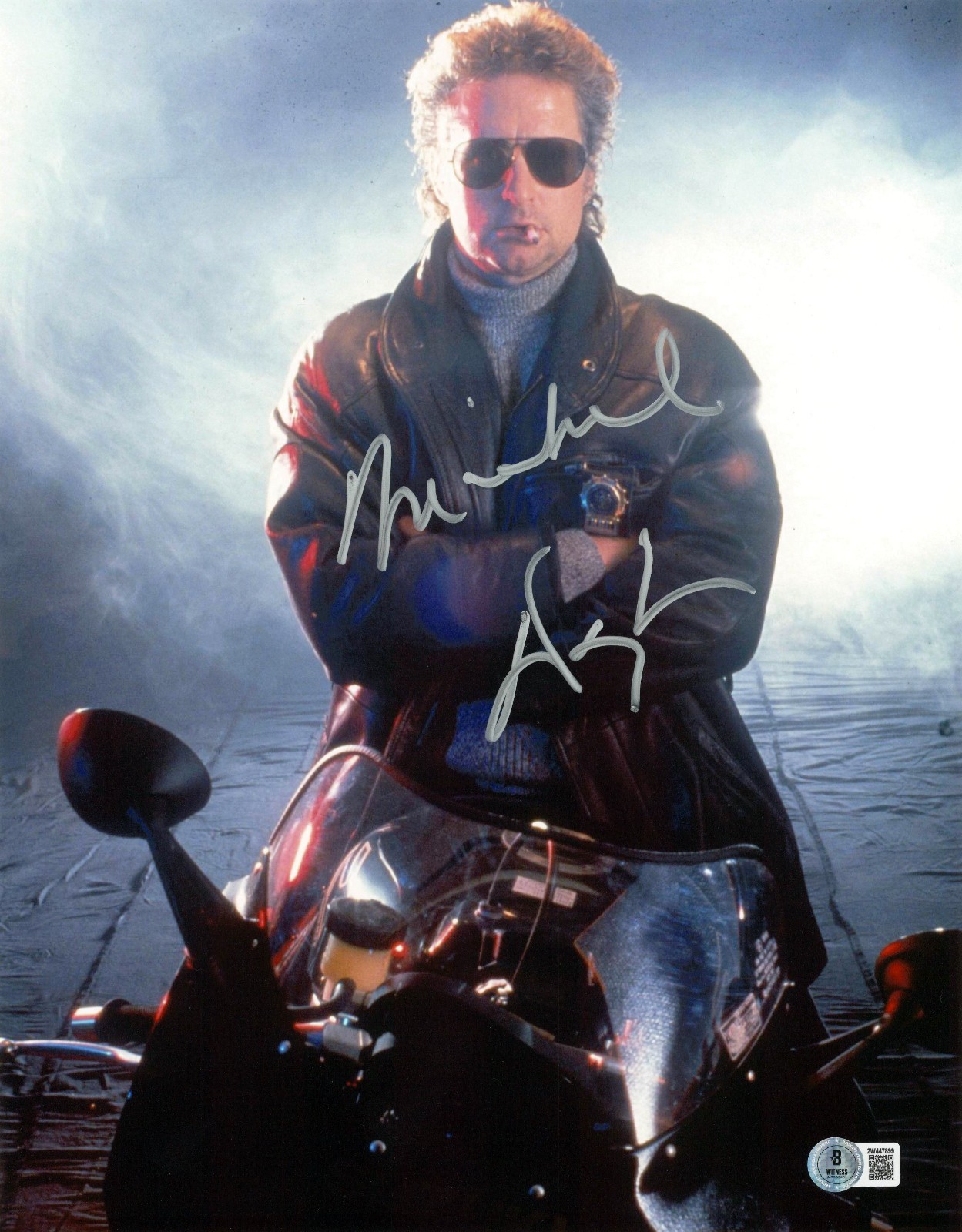 Michael Douglas Signed Autograph Black Rain 11X14 Photo BAS Beckett