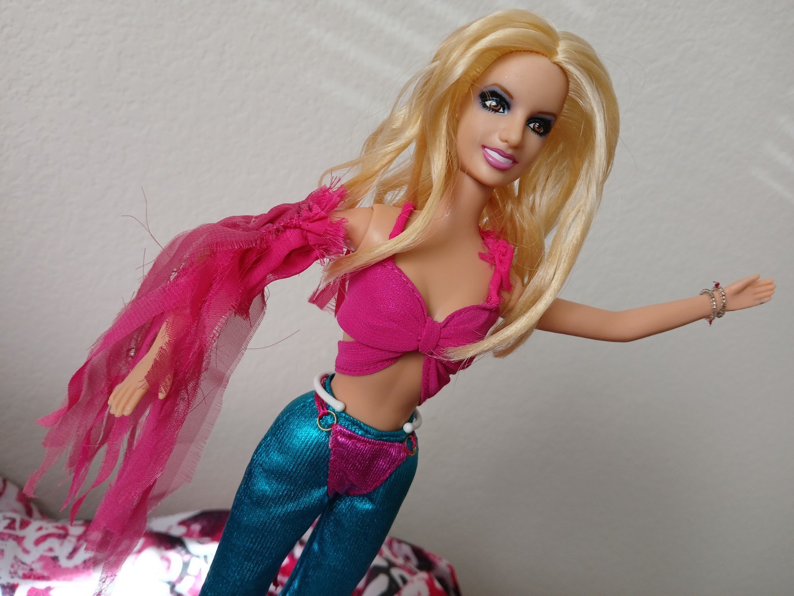 Britney Spears Doll~Slave 4 U PINK Outfit●Modified●LOOSE DOLL No Box♡