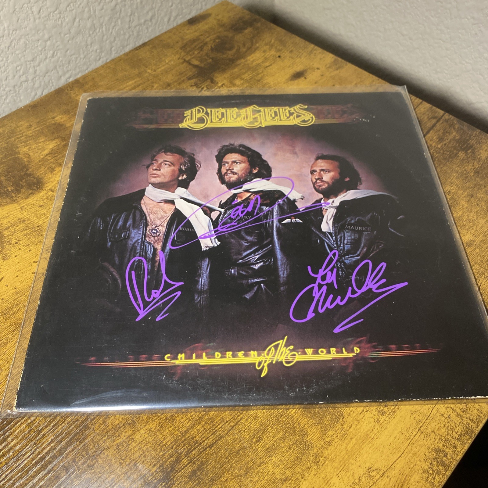 BEE GEES RARE “CHILDREN OF THE WORLD” VINYL SIGNED