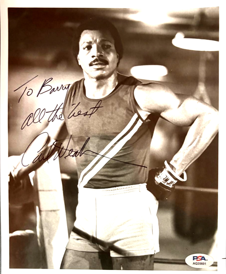 CARL WEATHERS SIGNED AUTOGRAPHED 8X10 PHOTO ROCKY APOLLO CREED STALLONE PSA COA