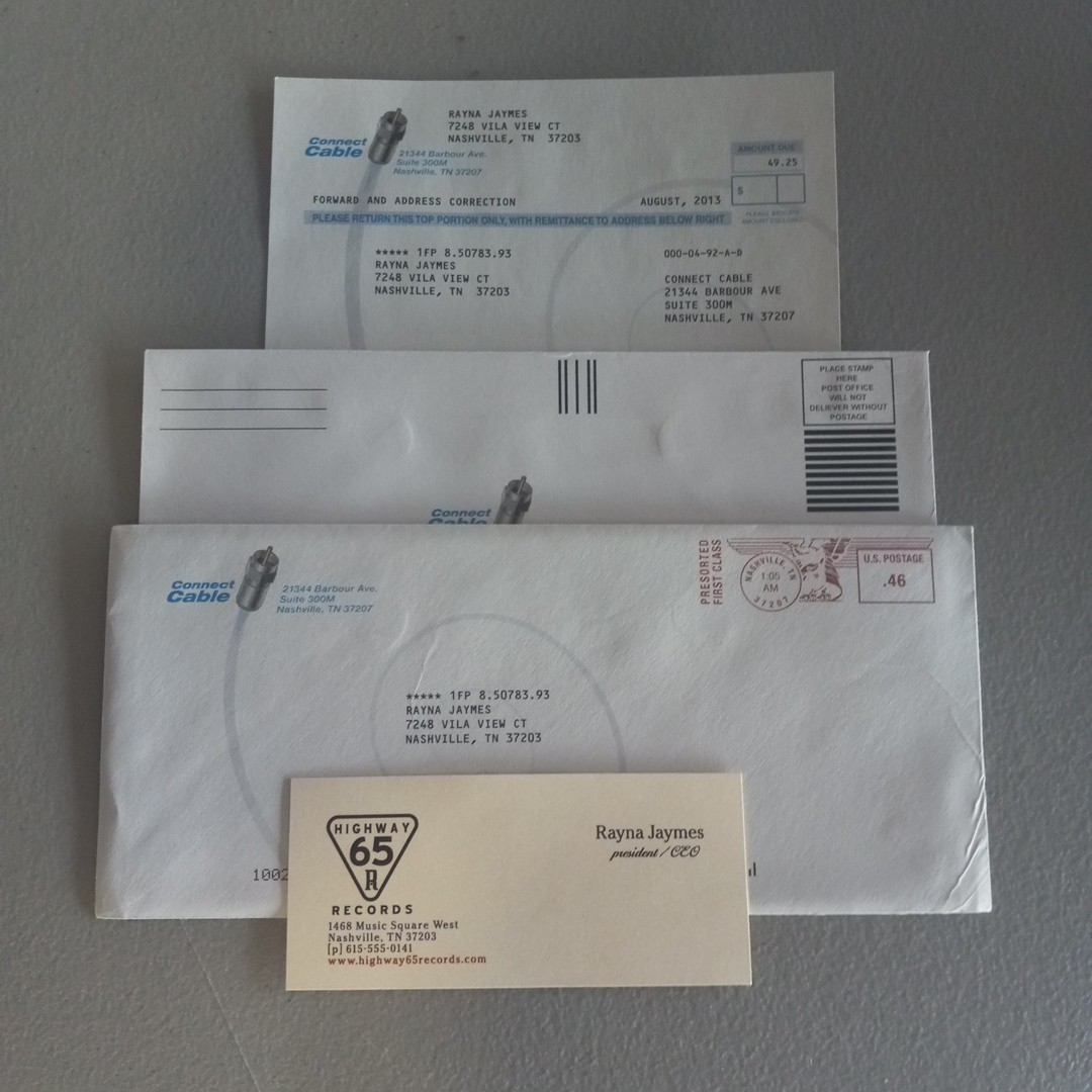 Nashville TV Show Prop Rayna Jaymes Connie Britton Used Letter Business Card B2