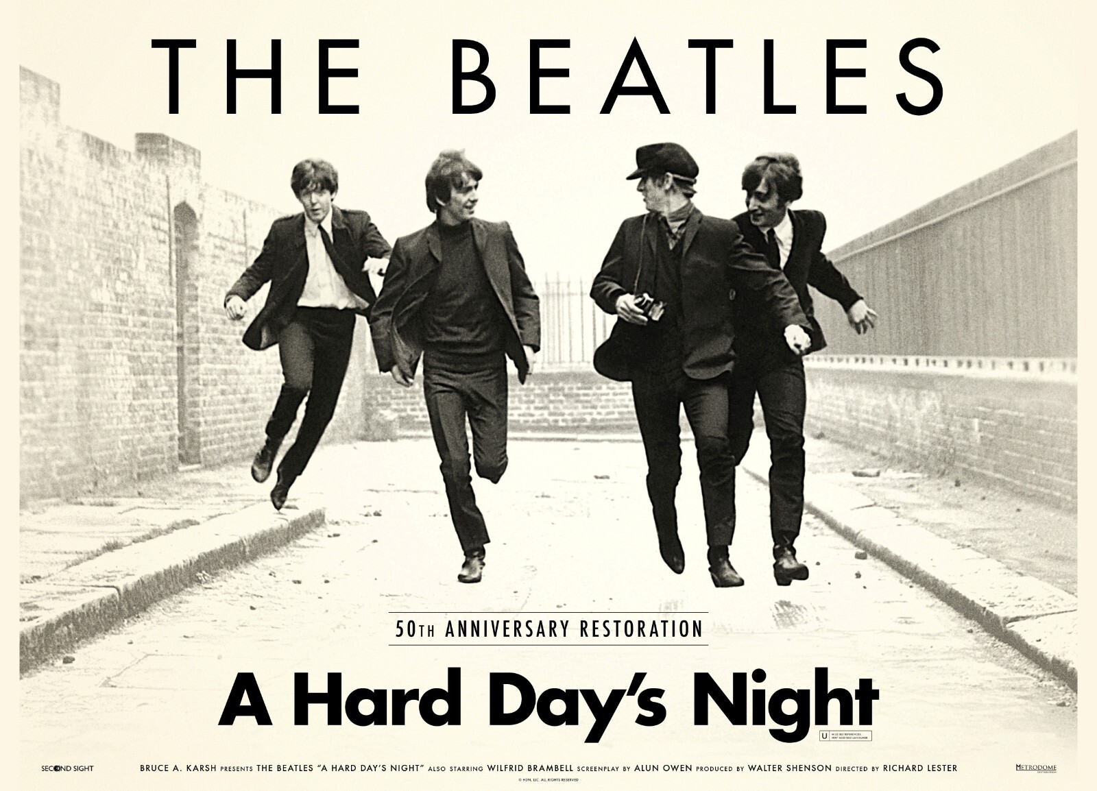 The Beatles poster – 12 x 16 inches – A Hard Day’s Night movie poster (e)