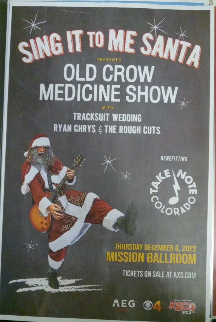 Old Crow Medicine Show 11×17 Concert Billing Dec. 8, 2022 Mission Ballroom