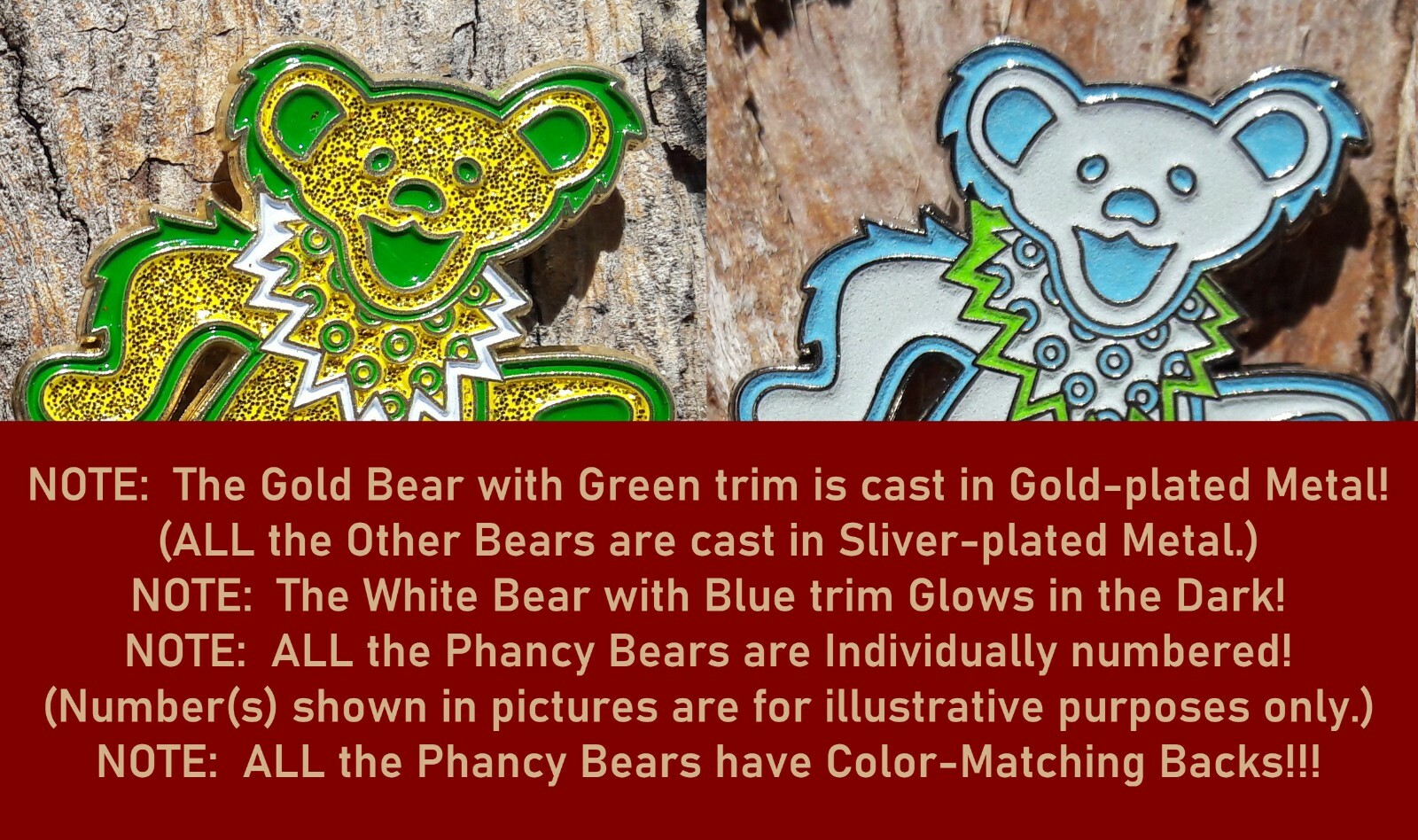 Dancing Bear Pin Grateful Dead Pin PHiSH Pin Phancy Bear Pin FREE SHIPPING!!!