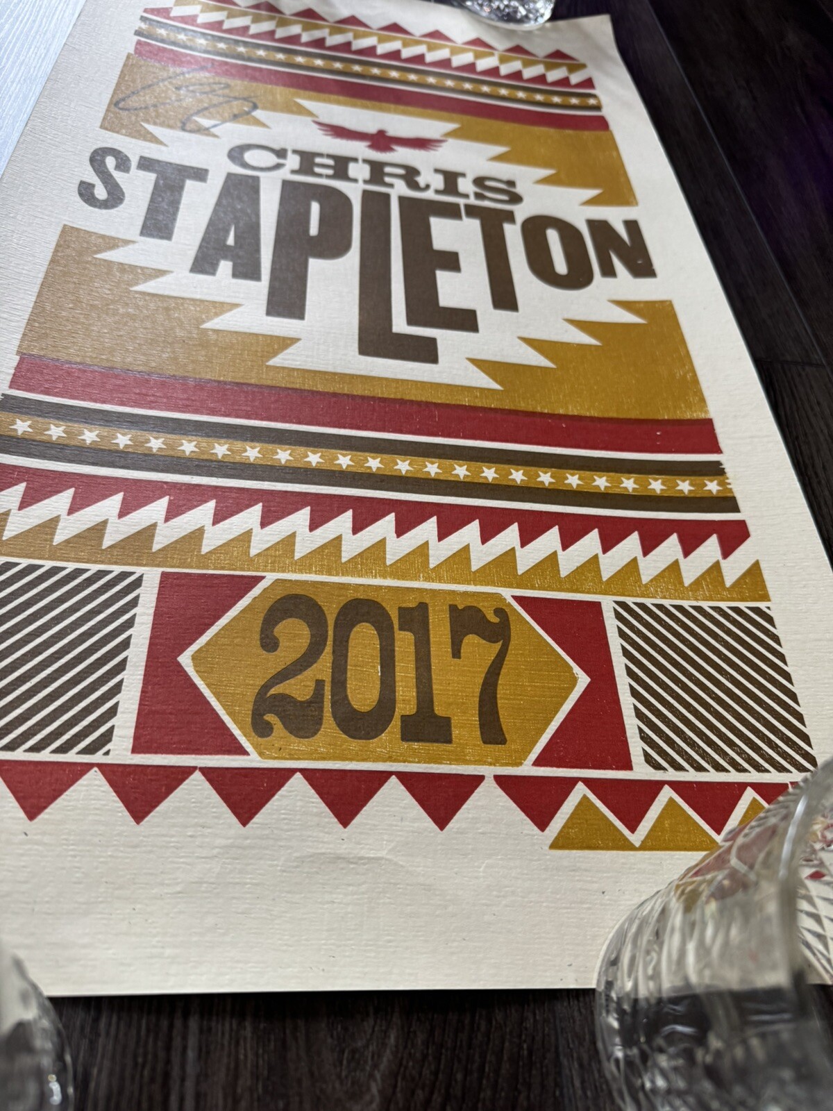 Autographed Chris Stapleton Summer 2017 Tour Poster Signed 13×23