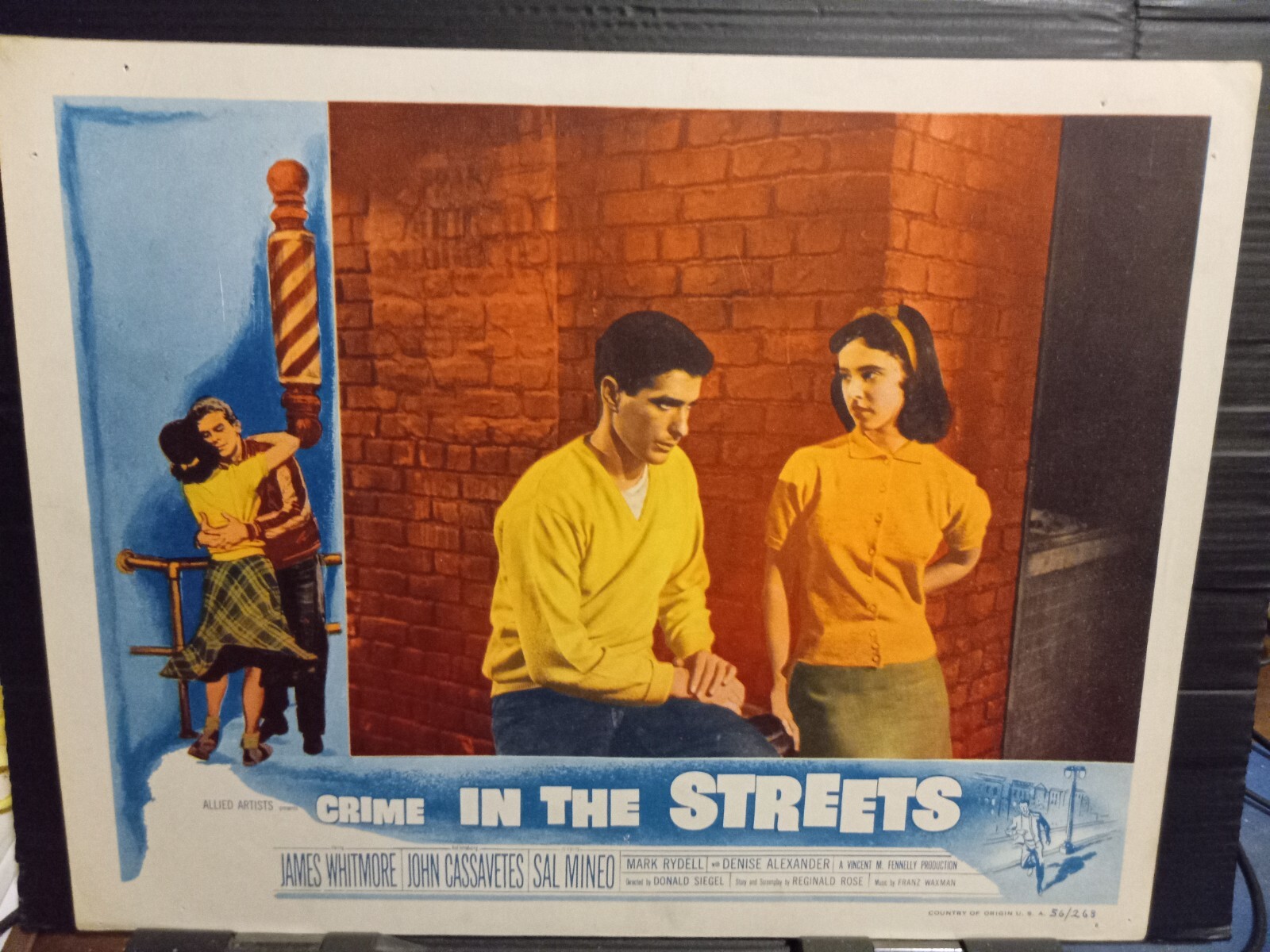 Lobby Card 1956 CRIME IN THE STREETS John Cassavetes Denise Alexander JD teens