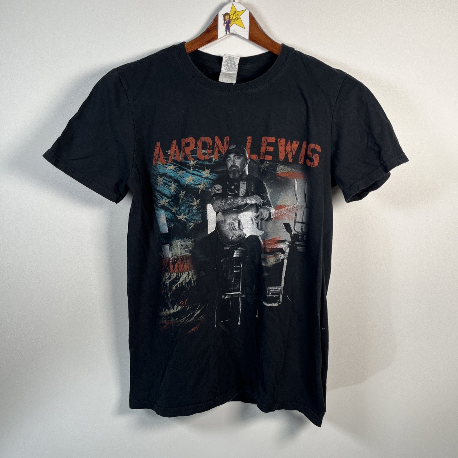 Aaron Lewis Vintage Concert T Shirt Small The Road Patriotic Staind w paint *