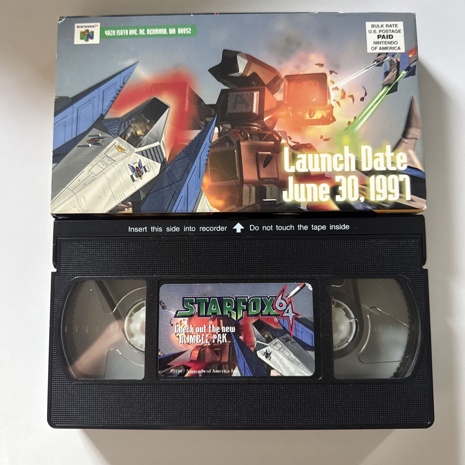 Star Fox 64 Rumble Pak NintendoPower N64 Promo VHS, Launch DateJune 30 1997