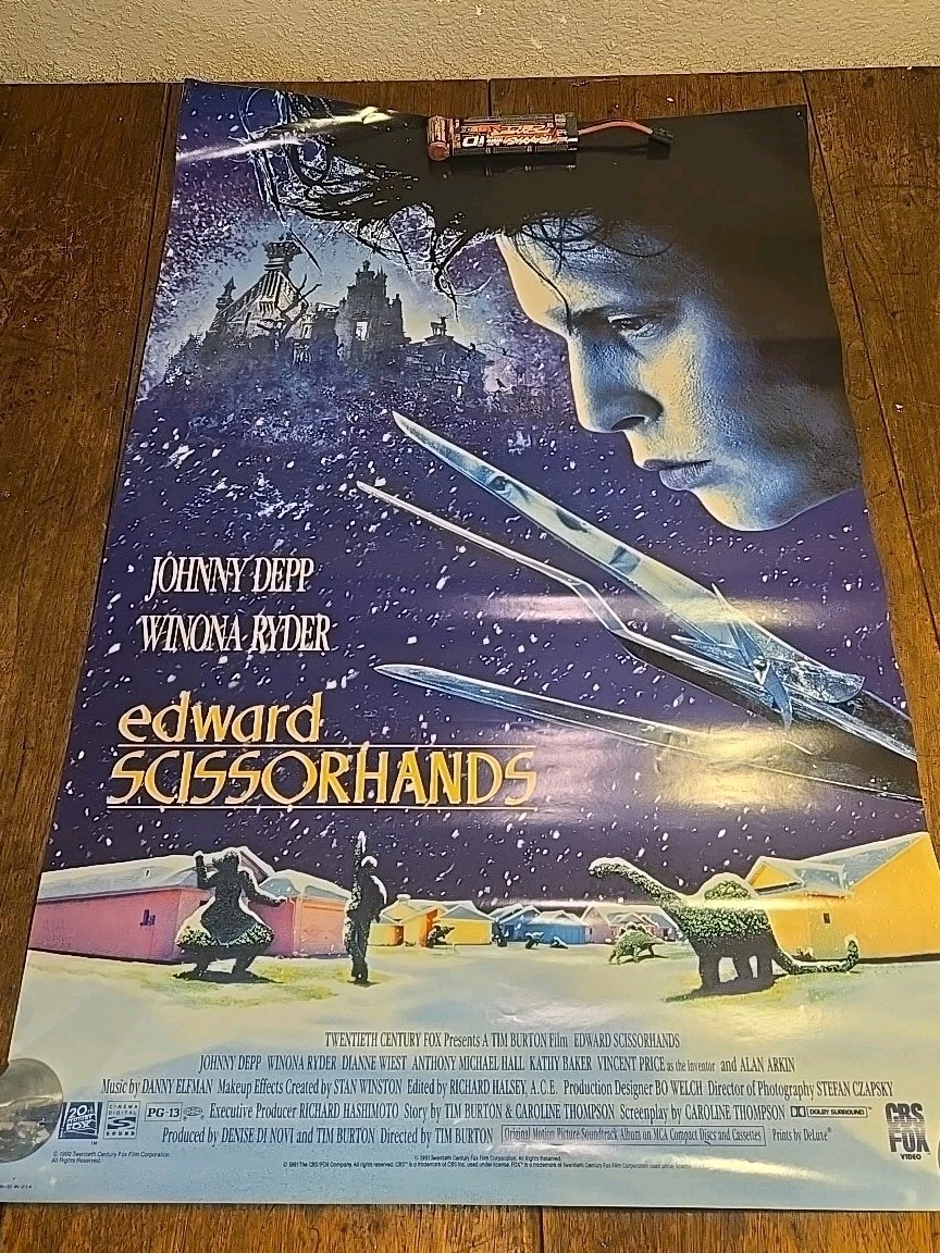 Edward Scissorhands Video Store Promo Poster 25×38 1990