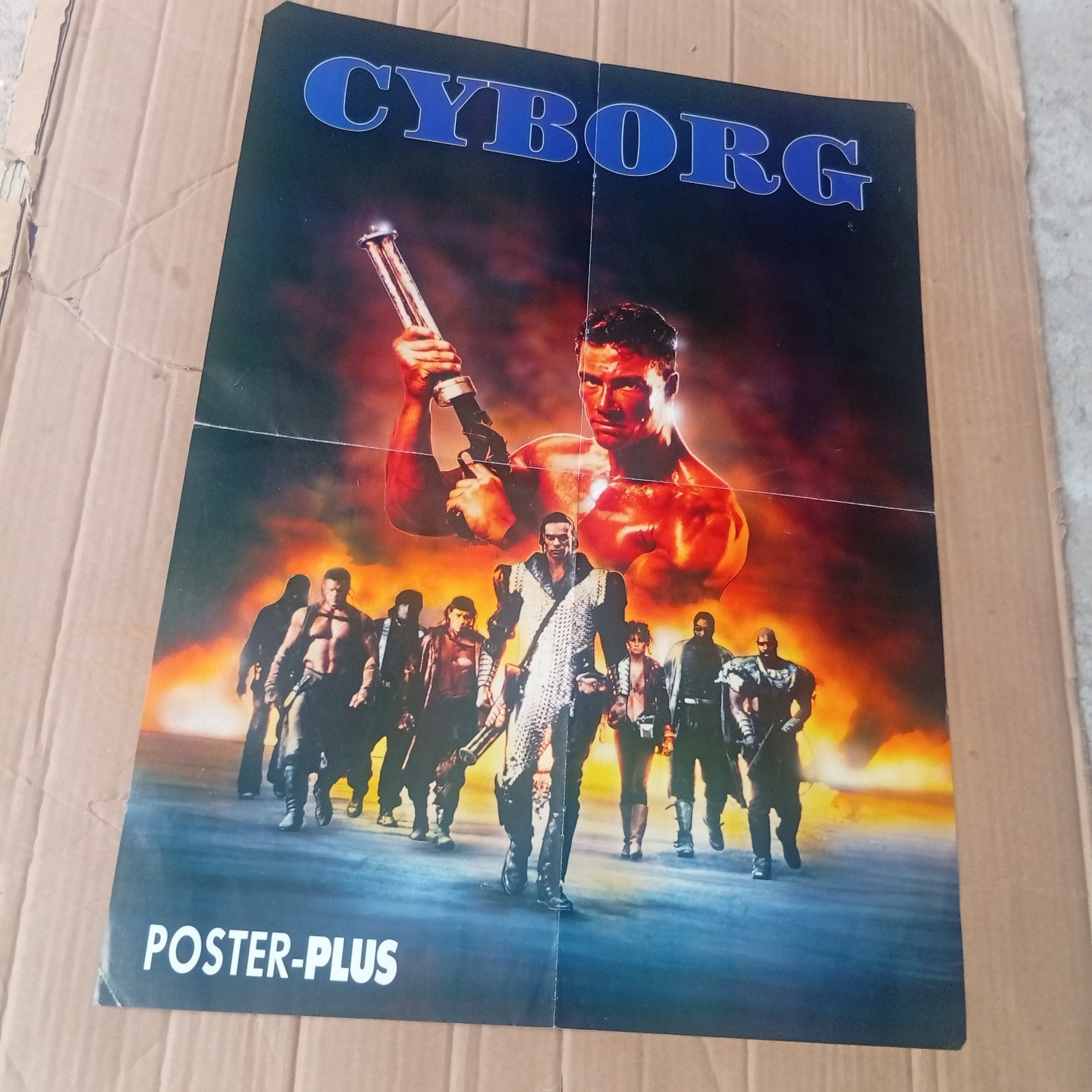 Rare Double sided Poster Cyborg J.C Van Damme Red Scorpion Dolph Lundgren 17×26