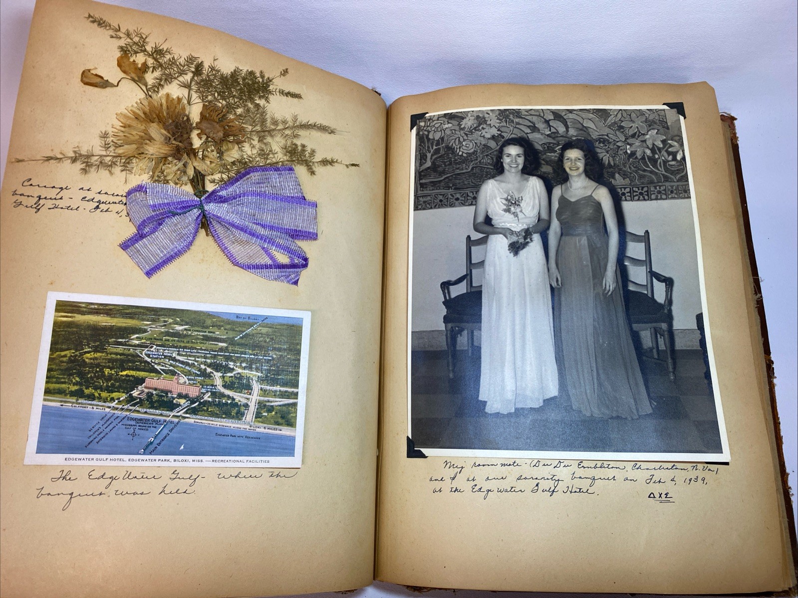 Vintage 1930s & 1940s Scrapbook Sorority Debutante Cards Ephemera Clippings #3