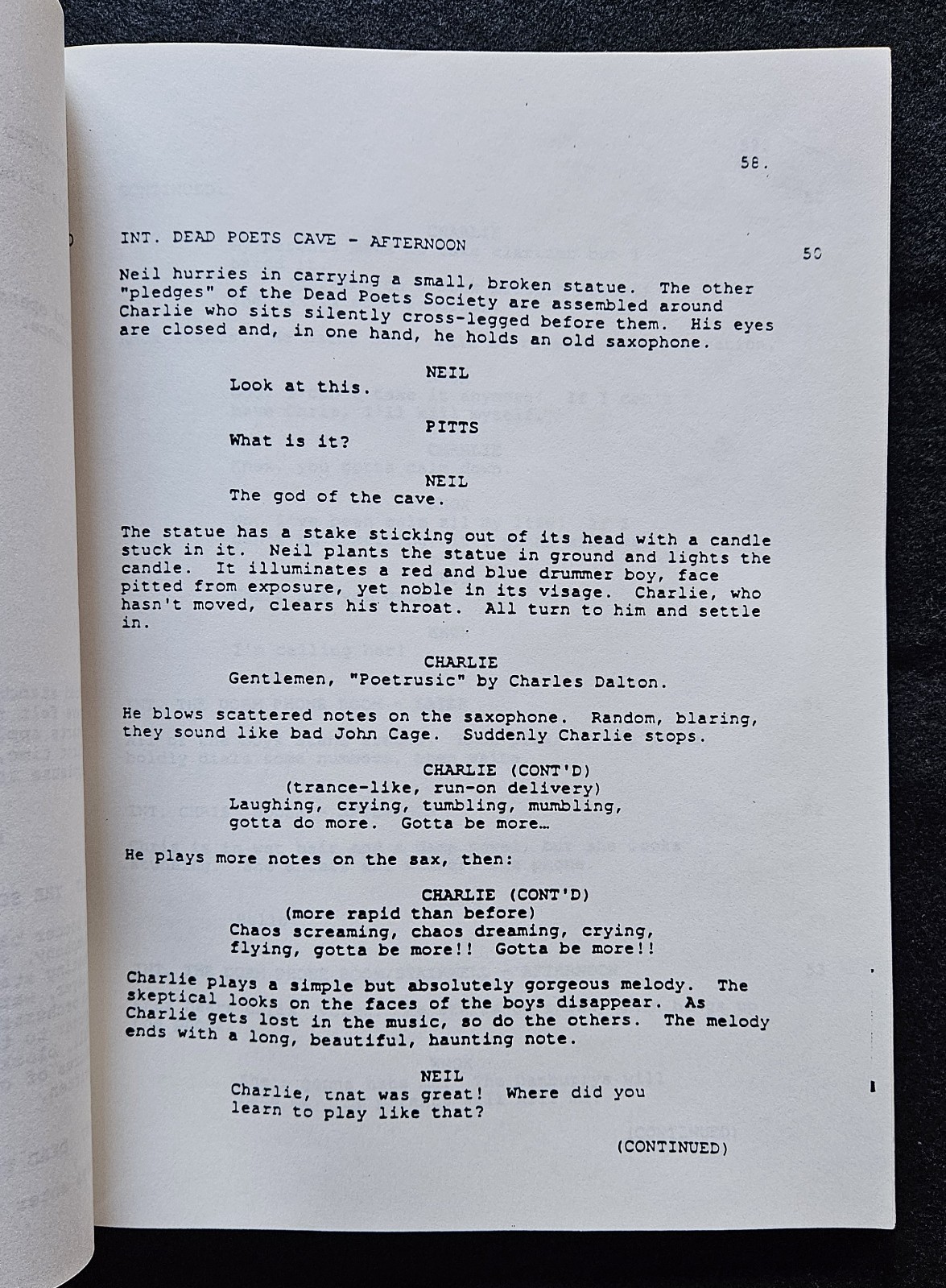 DEAD POETS SOCIETY Original 1988 Studio Film Script Revised Third Draft Schulman