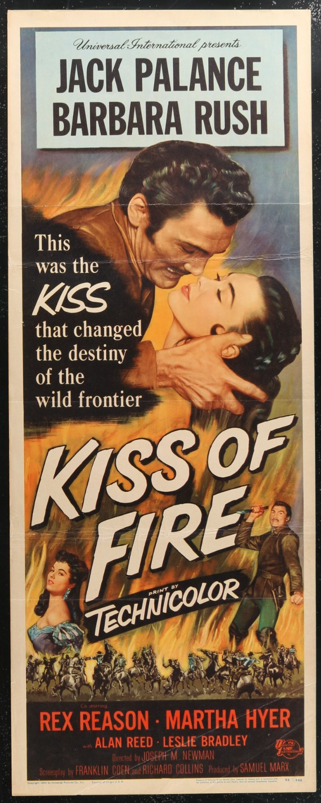 Kiss of Fire (1955) – original insert movie poster – Jack Palance