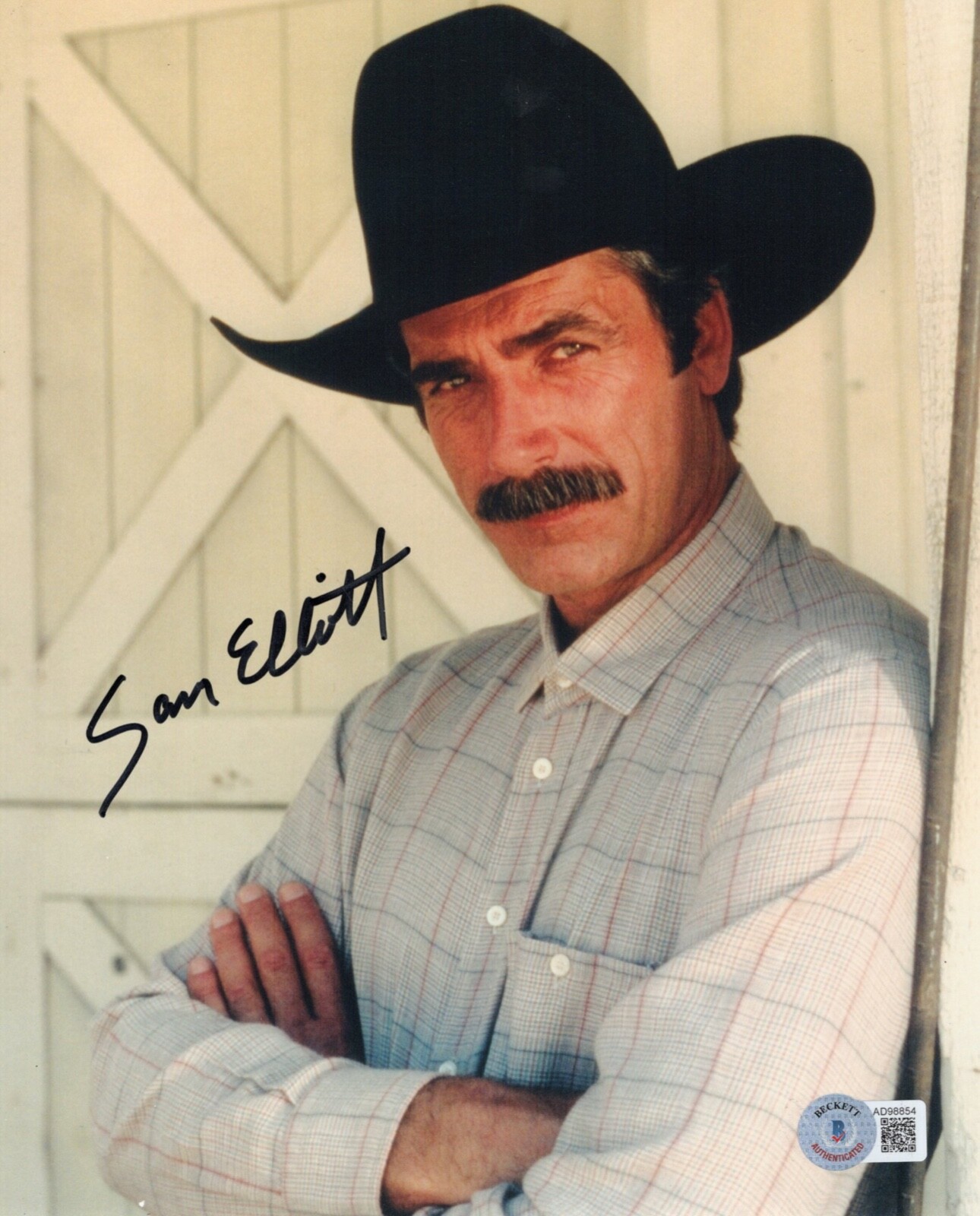 Sam Elliott TOMBSTONE Autographed Signed 1883 8×10 Photo YELLOWSTONE Beckett BAS