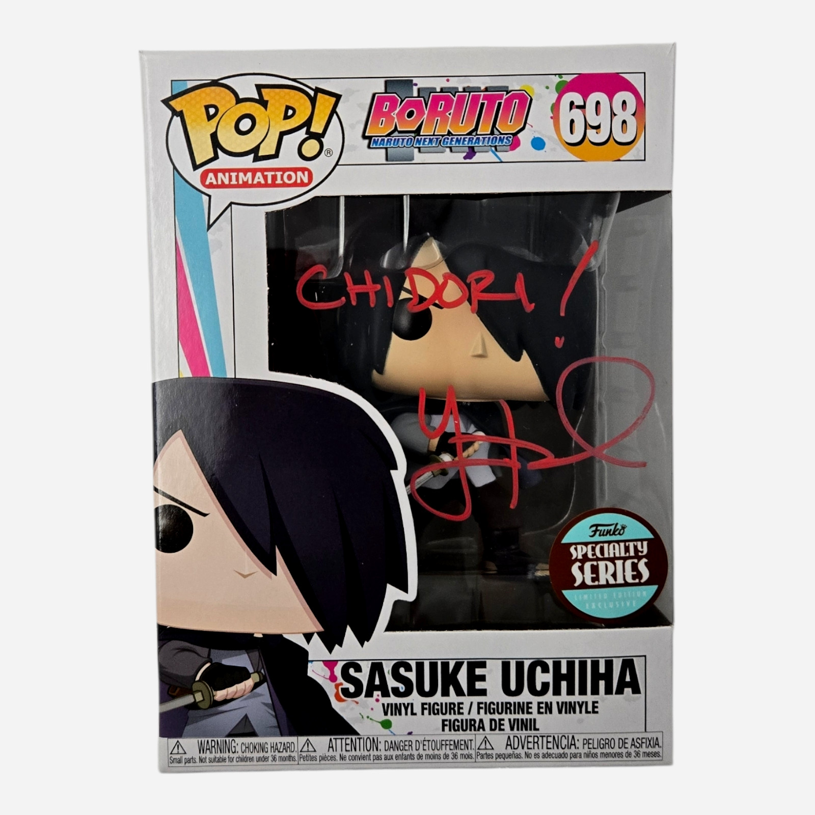 Sasuke Signed Funko Pop Naruto Yuri Lowenthal Uchiha Autograph JSA COA 788