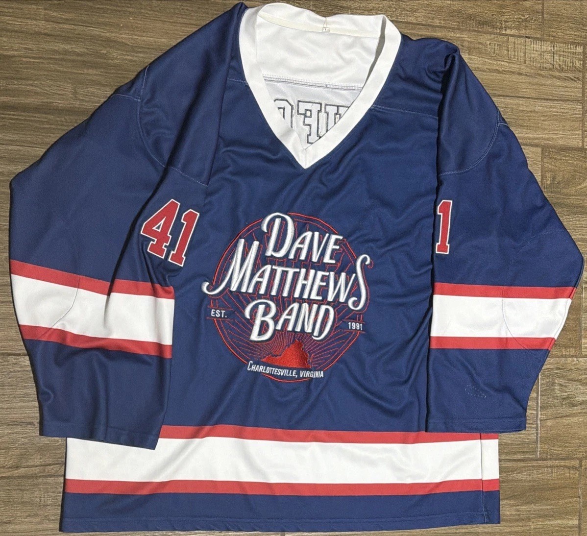Dave Matthews Band Beauford #41 Charlottesville Virginia Hockey Jersey Size 2XL