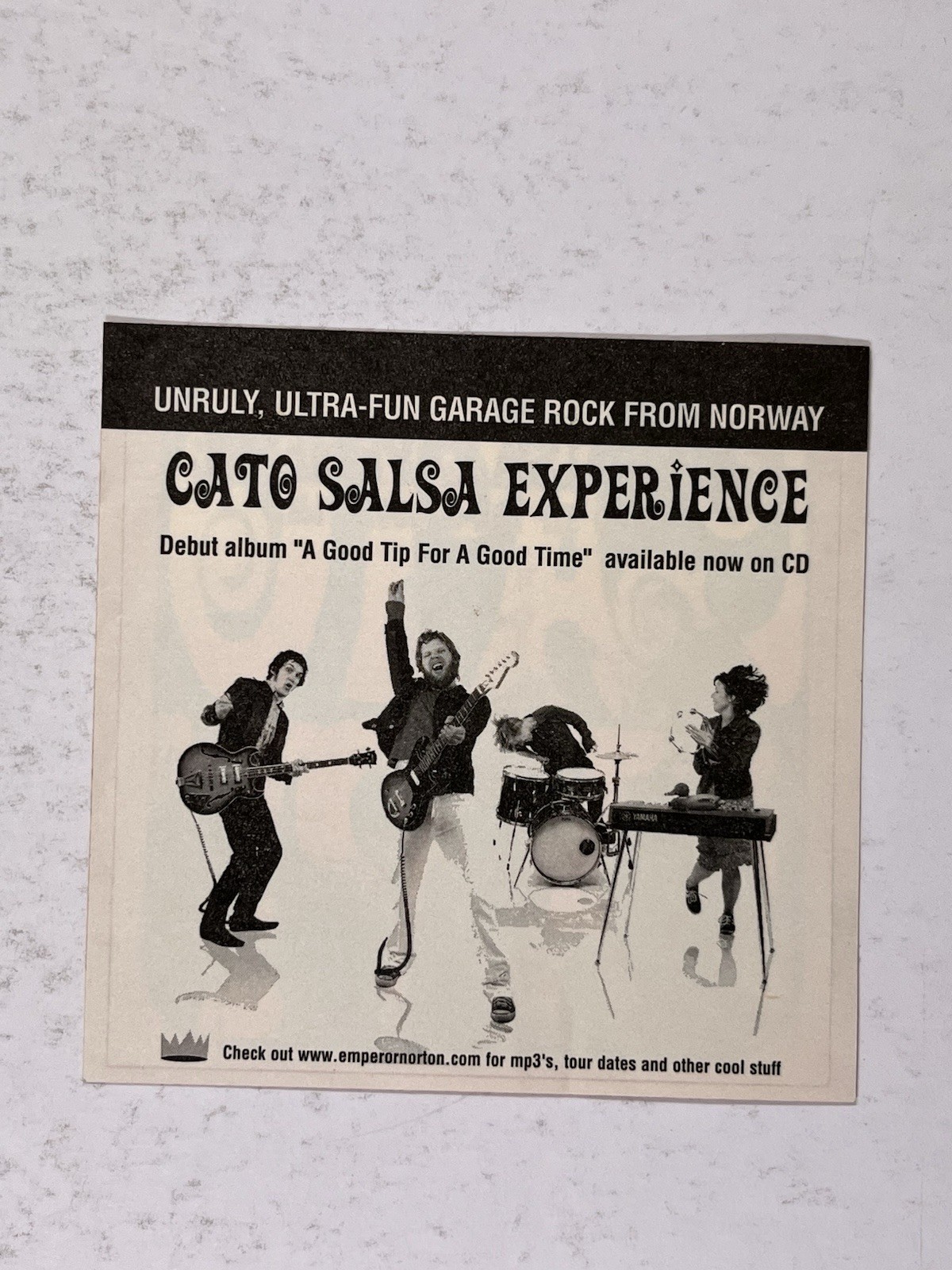 Cato Salsa Experience Sticker A Good Tip For Time Promotion Circa 2000