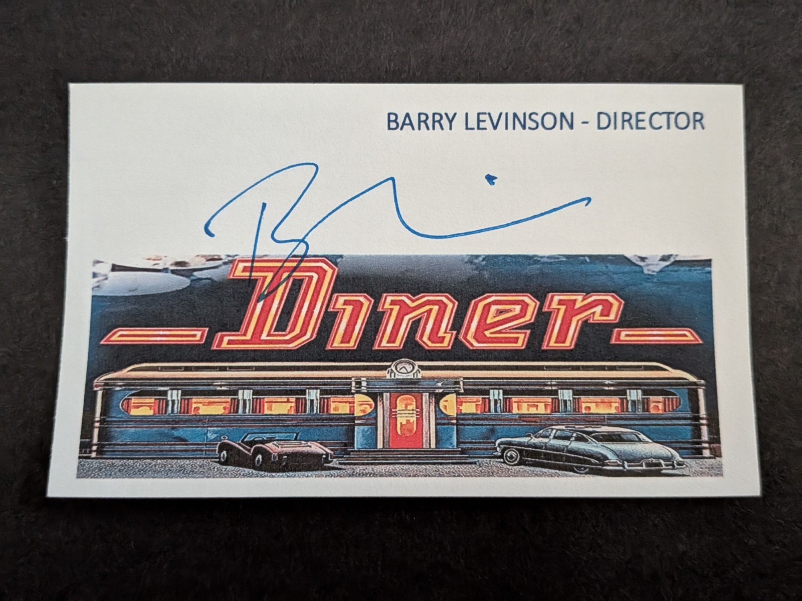 Barry Levinson Signed Index Card – Diner – Director