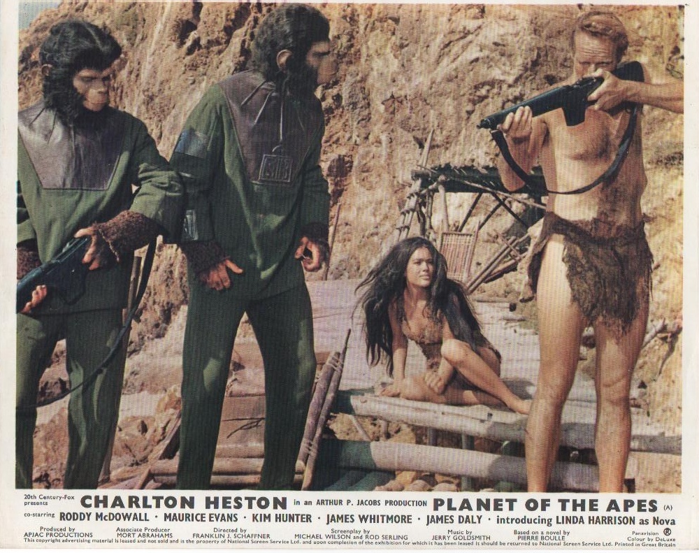 Planet Of The Apes lobby cards – Charlton Heston, Roddy McDowell – mini set of 8
