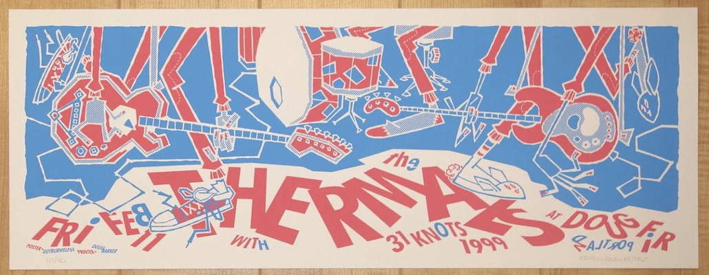 2005 The Thermals – Portland Silkscreen Concert Poster by Guy Burwell