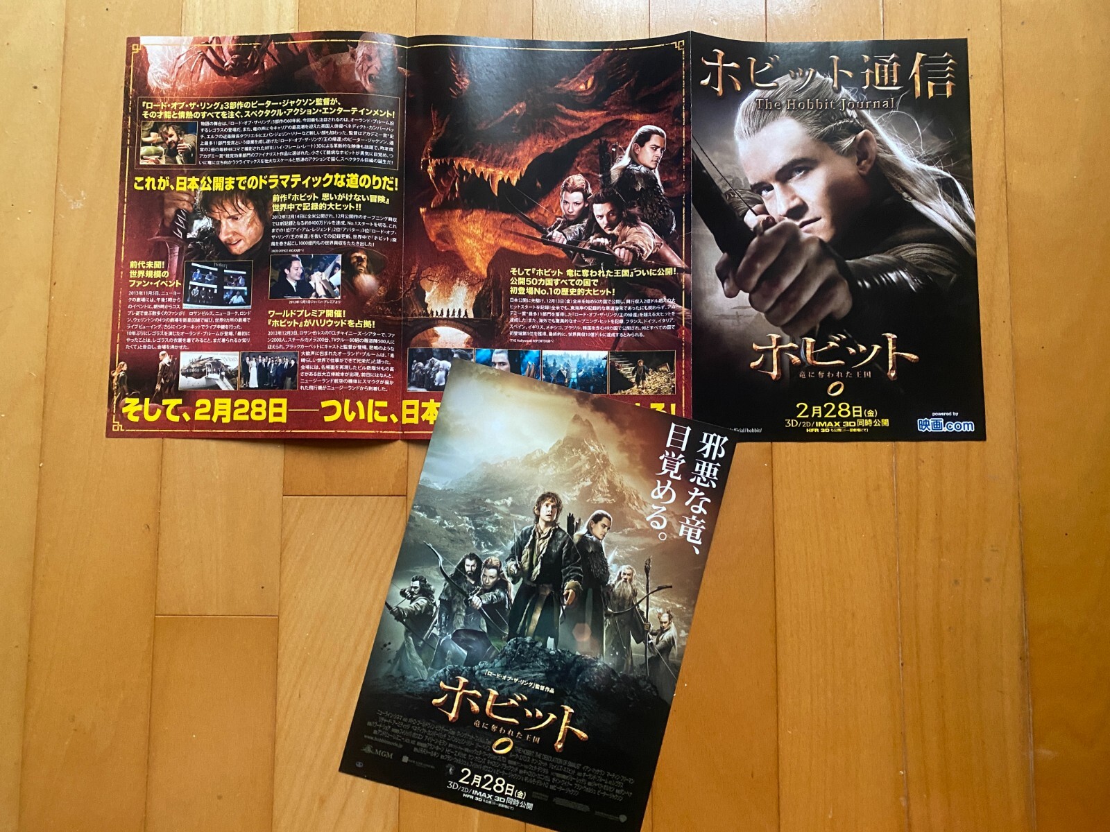 LORD of the RINGS THE HOBBIT The DESOLATION of SMAUG Japan mini-poster flyer x2