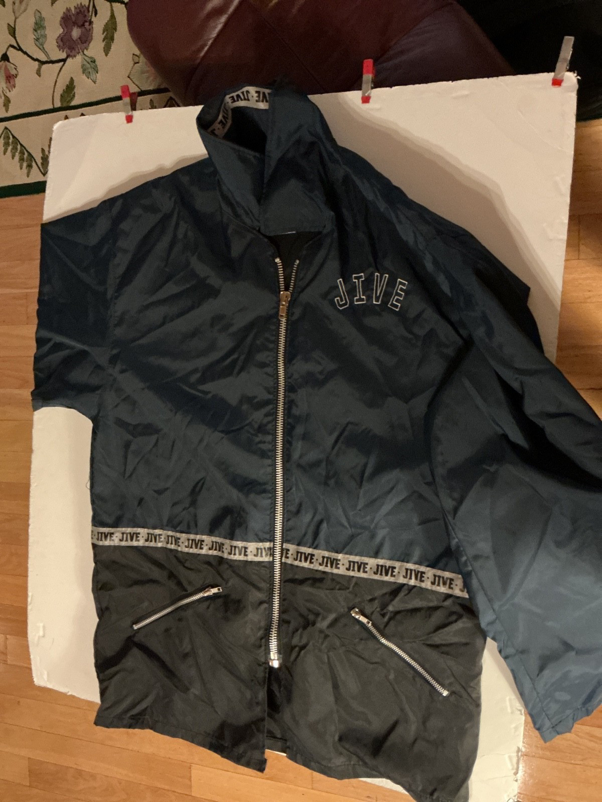 Jive Records..promo windbreak with hood, zipper looks XL