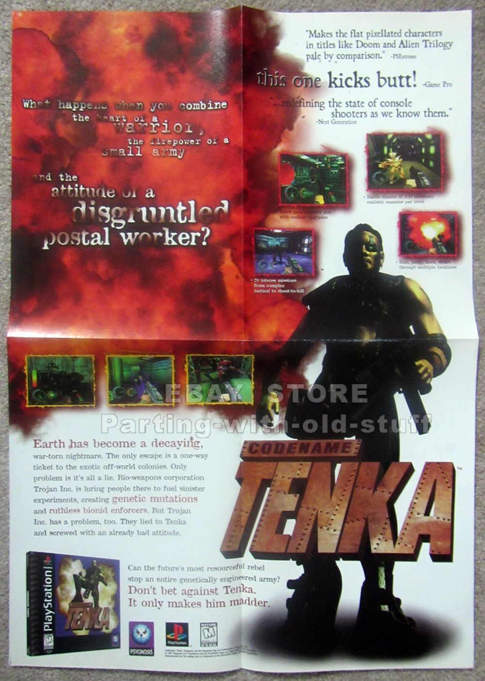 CODENAME: TENKA__Original 1997 game POSTER__PlayStation__Psygnosis promo advert