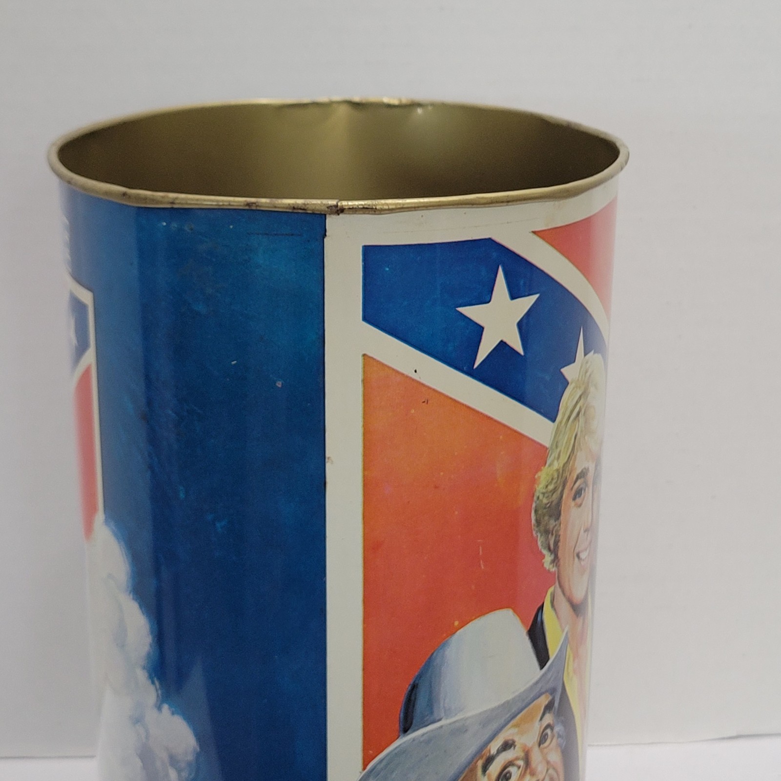 Vintage Cheinco 1981 The Dukes Of Hazzard Metal Trash Garbage Waste Can