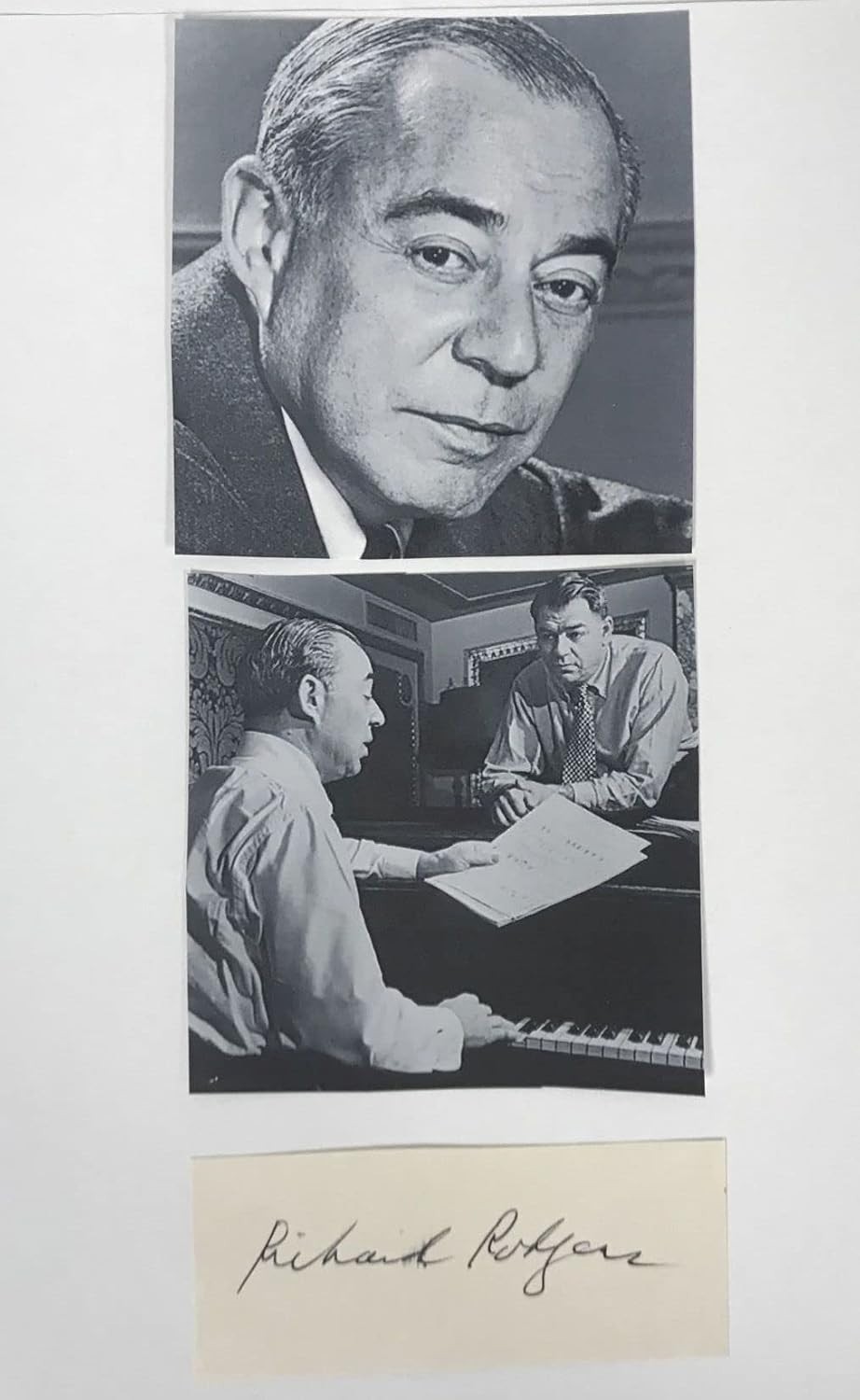 Richard Rodgers (d. ’79) Signed Autographed Vintage Signature Cut 8.5×11 Display
