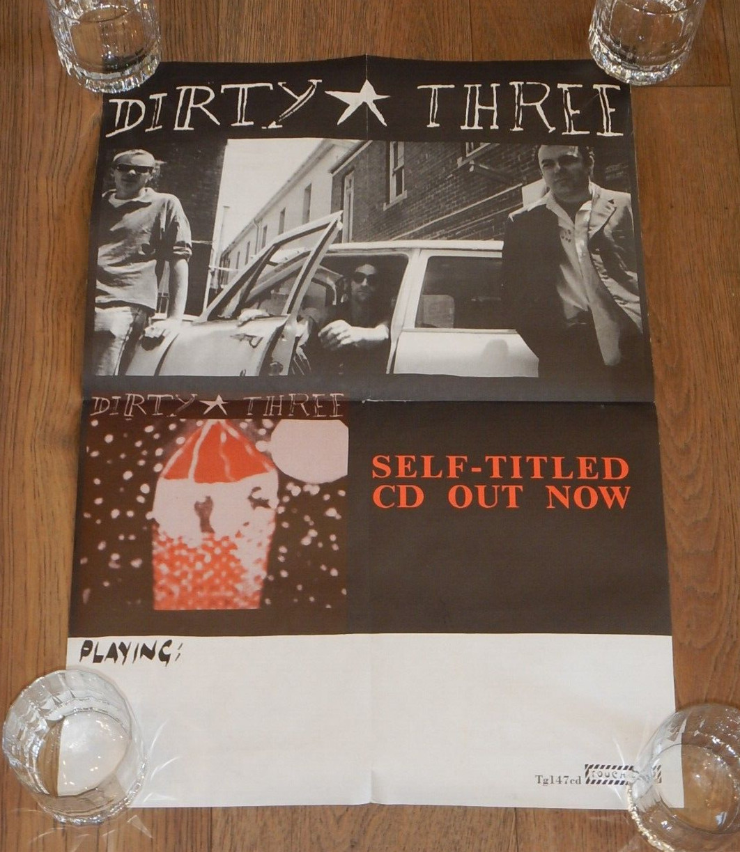 DIRTY THREE SELF TITLED 1ST ALBUM – TOUCH AND GO RECORDS, ALBUM PROMO POSTER