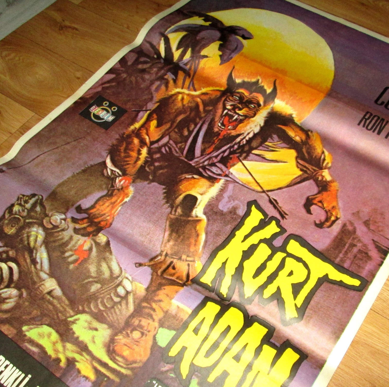 WEREWOLF 1975 Peter Cushing COOL Art ORIGINAL Turkish 27×40 RARE Movie Poster