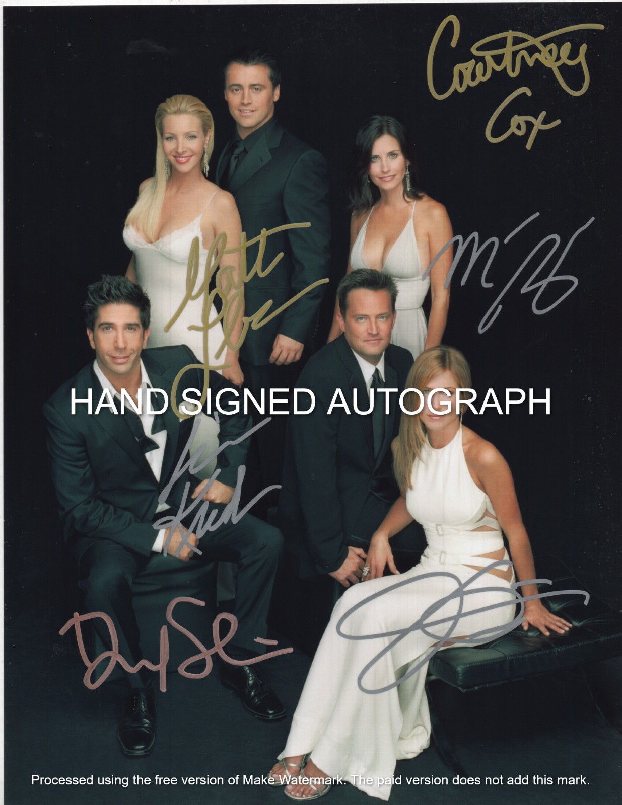 FRIENDS TV SHOW STARS -=6=- ALL CAST HAND SIGNED AUTOGRAPHED PHOTO WITH COA