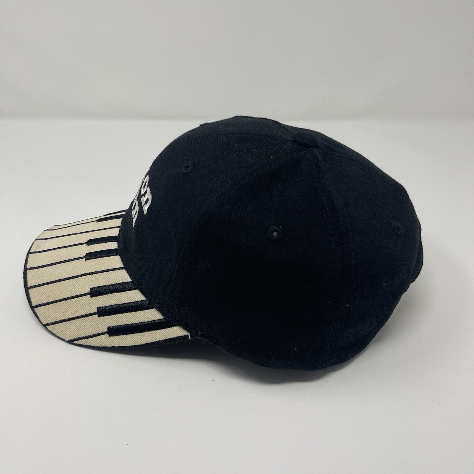Elton John Caesars Palace Piano Key Baseball Cap OSFM Black White